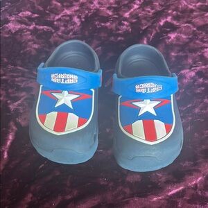 Kids Blue Captain Shield Slip-On Clogs